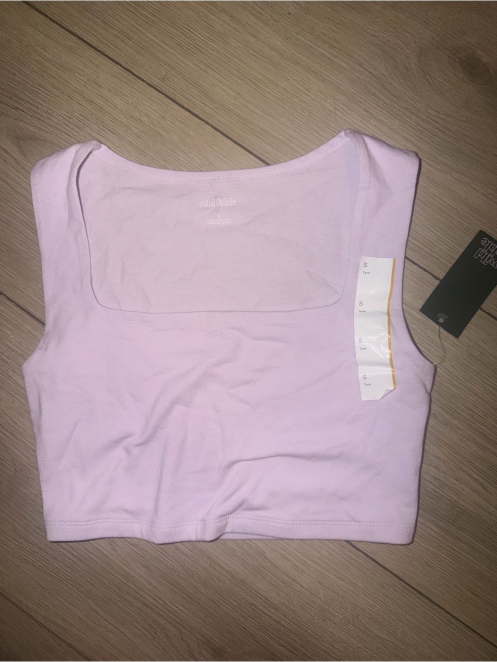 Wild Fable Lilac Square-Neck Crop Tank Top